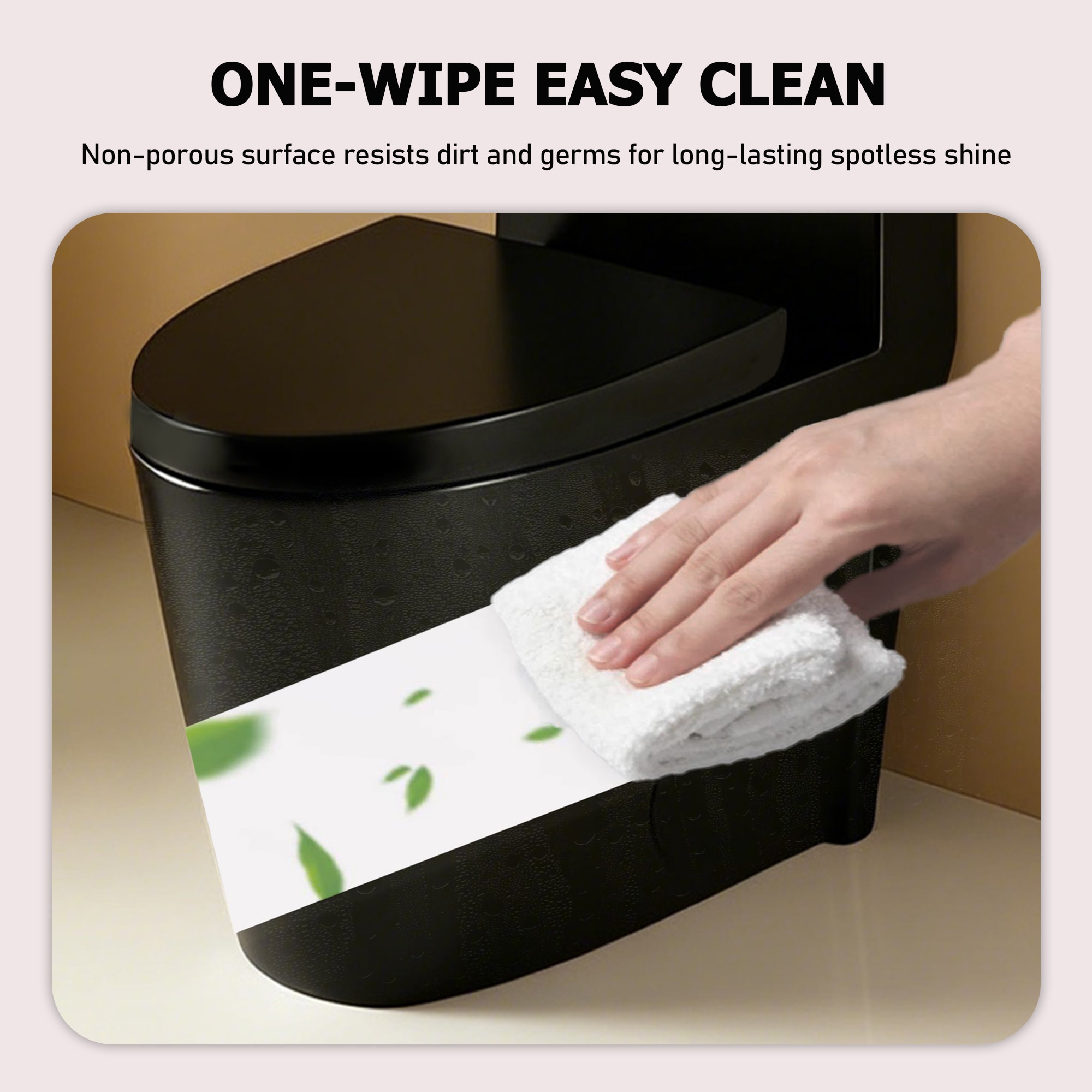 Dual-flush One Piece Toilet Matte Black Elongated Comfort Height_voghion.com